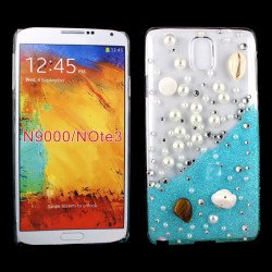 Galaxy Note 3 3D Clear Crystal Pearl Diamond Case (Blue)